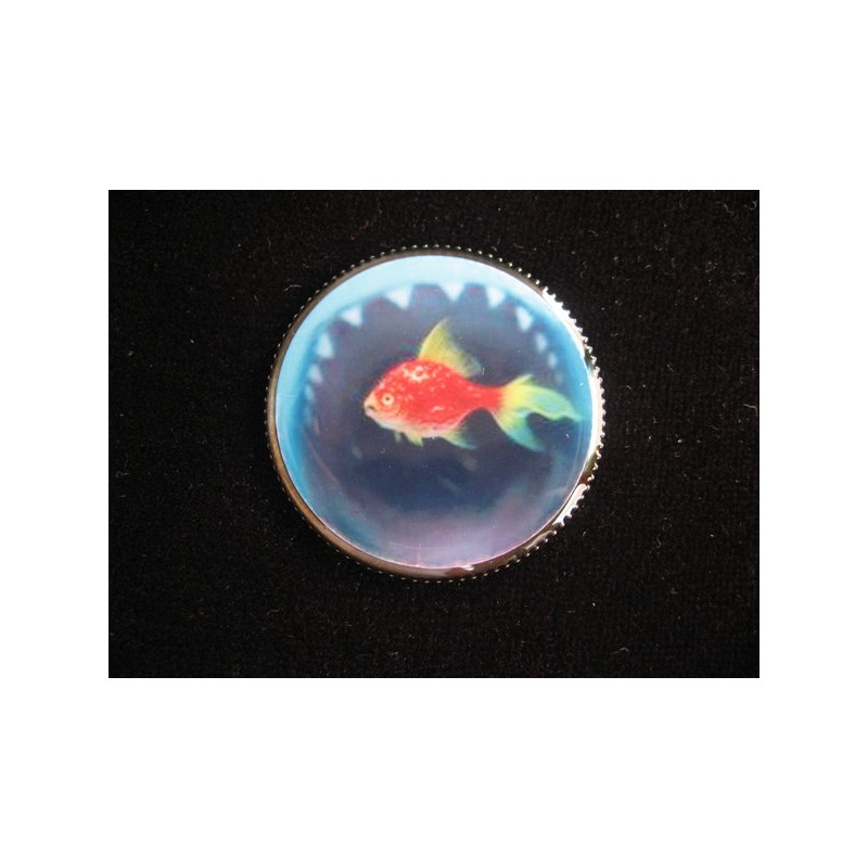 Fancy RING, fish and shark, set with resin