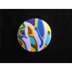 Grande bague ajustable, mosaïque multicolore, en fimo