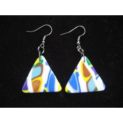 Multicolored mosaic earrings