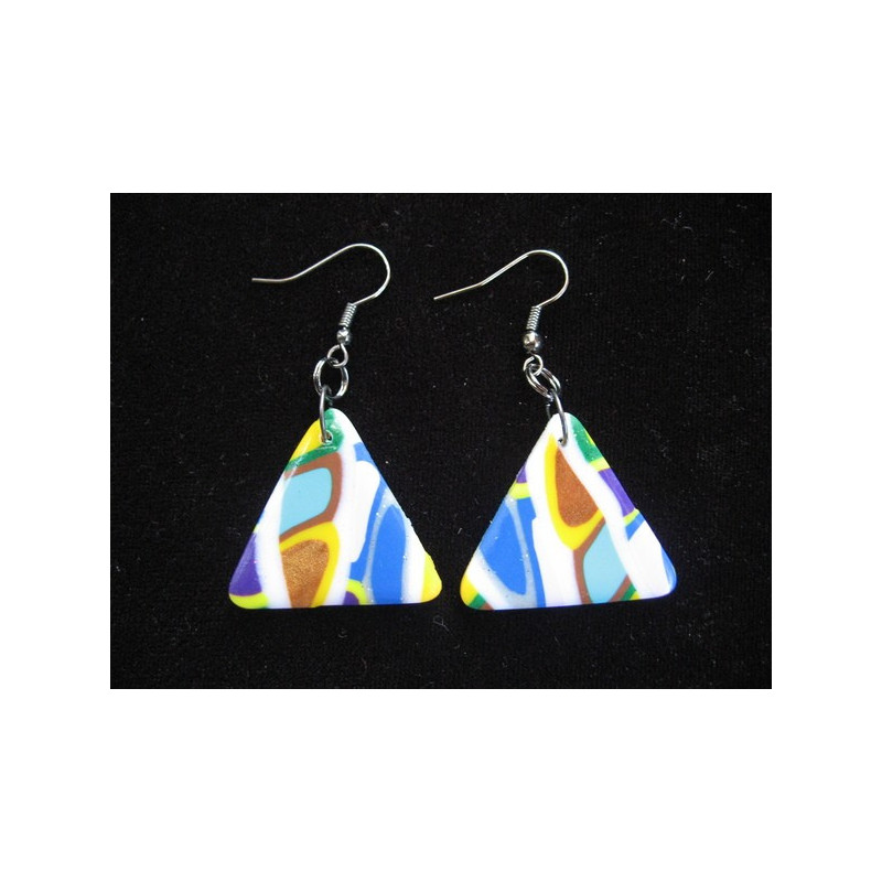 Multicolored mosaic earrings