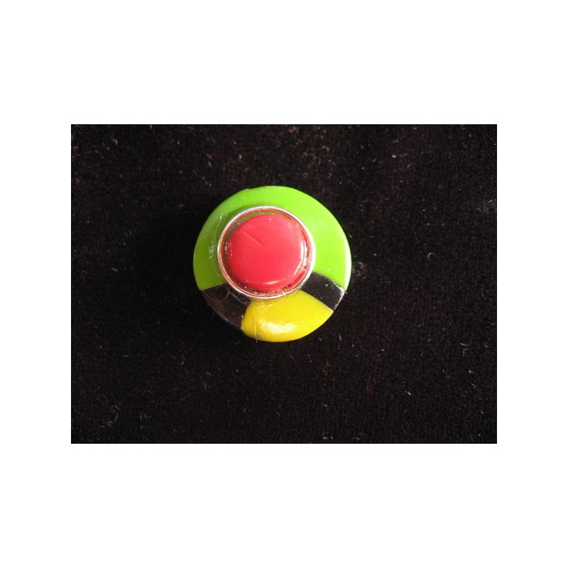 Small graphic ring, multicolored, in Fimo