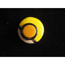 Small Mondrian ring, black / yellow, in fimo