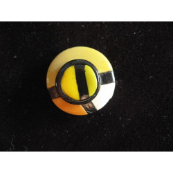 Petite bague, Style Mondrian, noire/jaune, en Fimo