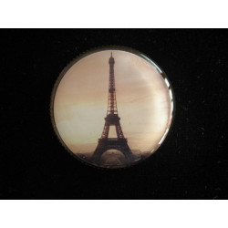 Bague Vintage, Tour Eiffel Paris, sertie en résine