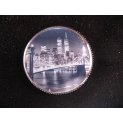 Bague vintage, Pont de Brooklyn, sertie en résine
