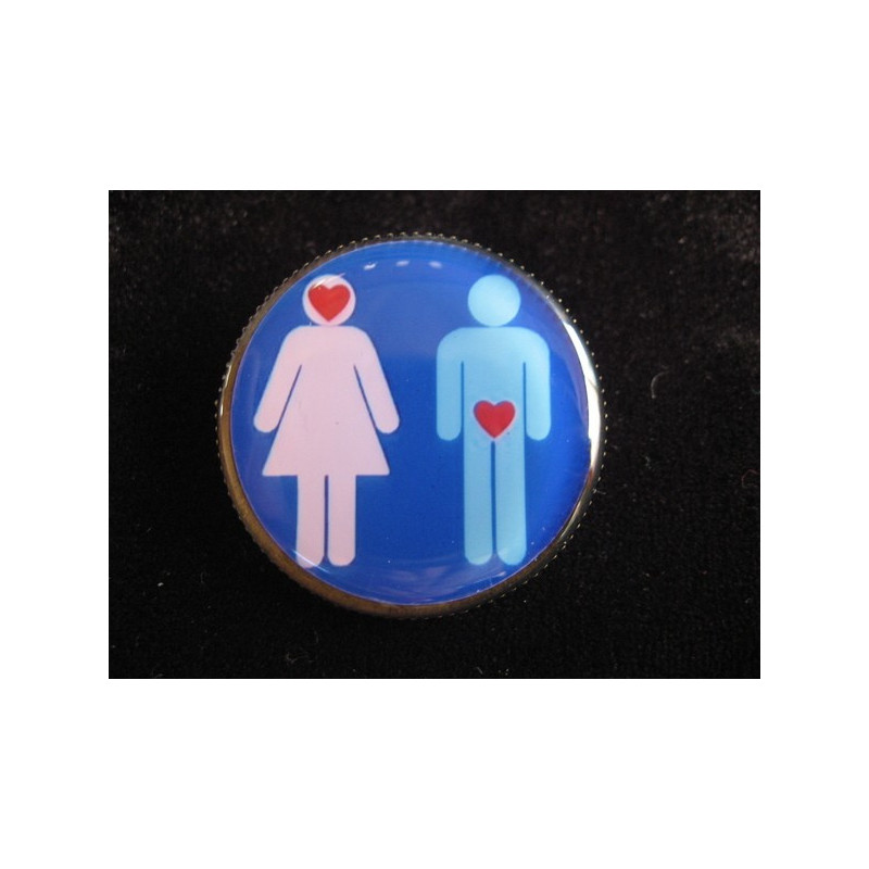 Fancy brooch, Man and Woman, set with resin