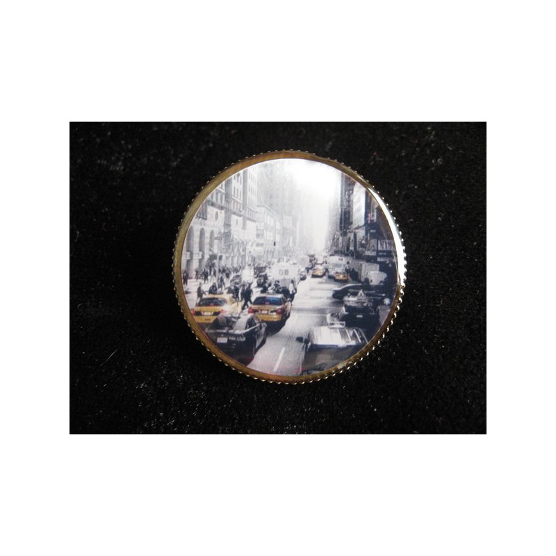 Vintage BROOCH, New York City Street, set in resin