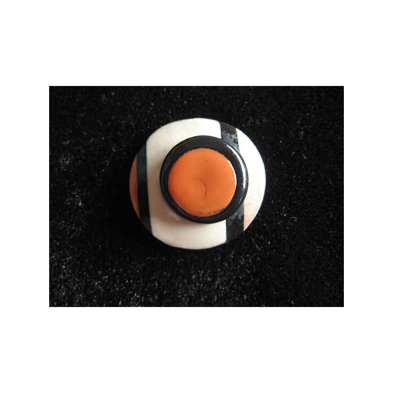 Bague "Mondrian" chocolat/beige