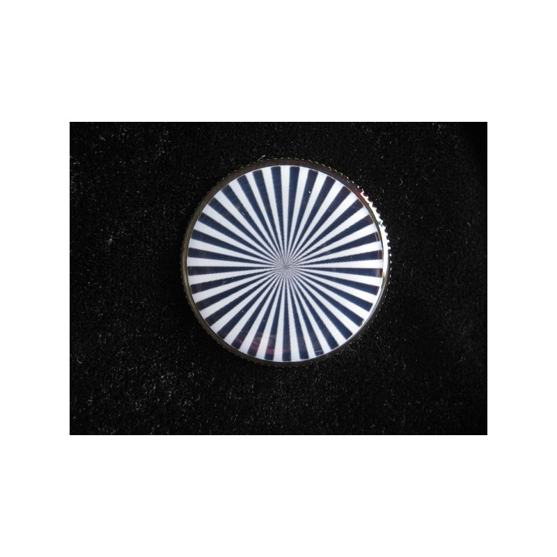 Graphic, stromboscopic pin, set with resin