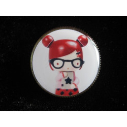 Kawaii brooch, Alex Dolls, set with resin