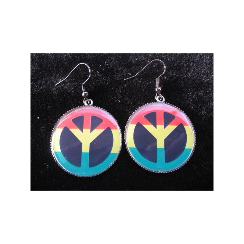 Reggae vintage, resin earrings