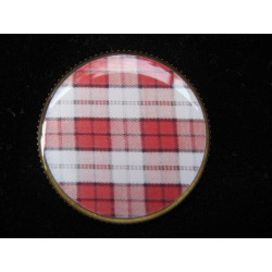 Graphic ring, Scottish fabric, set in resin