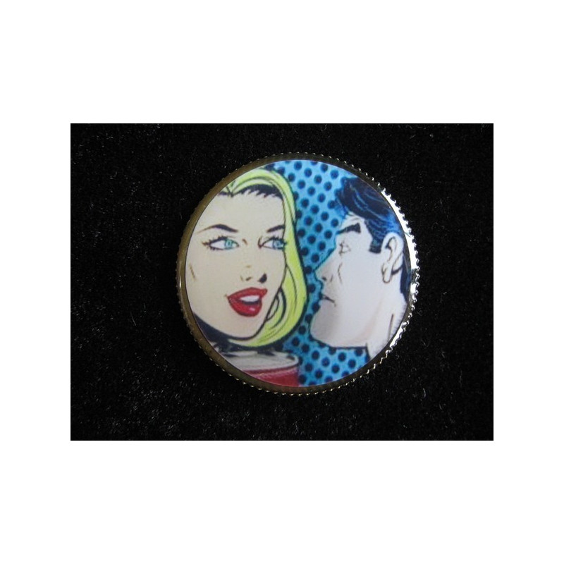 BROCHE vintage, Publicité américaine Années 50, sertie en résine