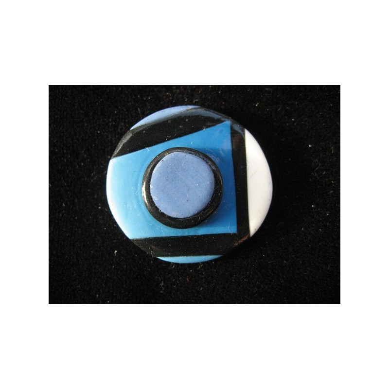 Bague Mondrian, camaieu bleue, en Fimo