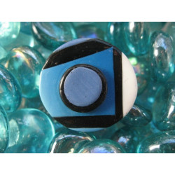 Mondrian ring, blue camaieu, in Fimo