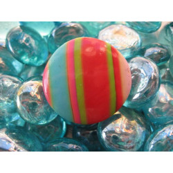 Big pop ring, red / green / blue, in fimo