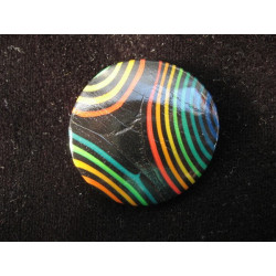 Grande bague ronde pop noire/multicolore