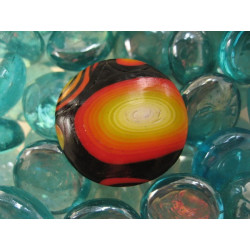 Grande bague ronde pop noire/orange