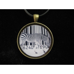 FANCY PENDANT, Totally zebra bar code, resin set