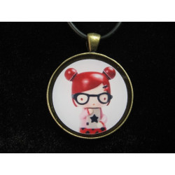 Pendentif Kawaii, Momiji Dolls Alex, serti en résine