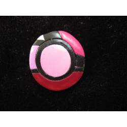 Petite bague, Style Mondrian, fushia/prune, en Fimo