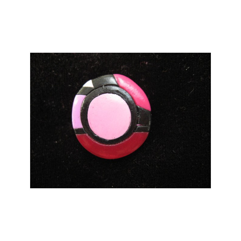 Petite bague, Style Mondrian, fushia/prune, en Fimo