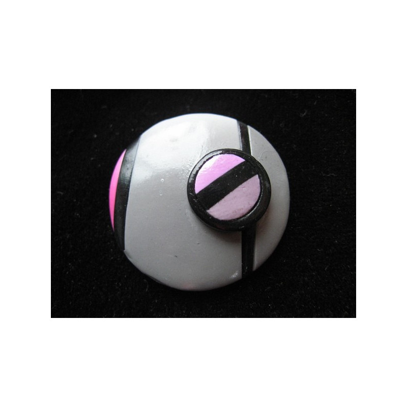 Pop ring, Esprit Mondrian gray / pink, in Fimo