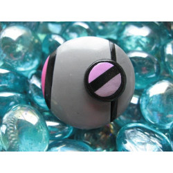 Pop ring, Esprit Mondrian gray / pink, in Fimo