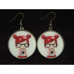 Boucles d'oreilles Kawaii, Dolls Alex, serties en résine