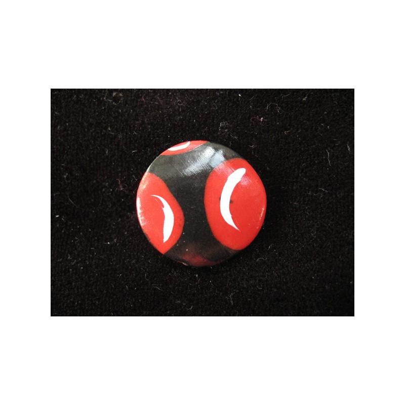 Petite bague ronde noire/rouge