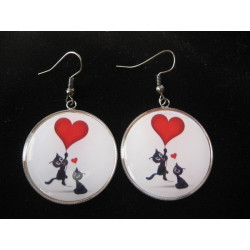 Boucles d'oreilles "Cats in love"