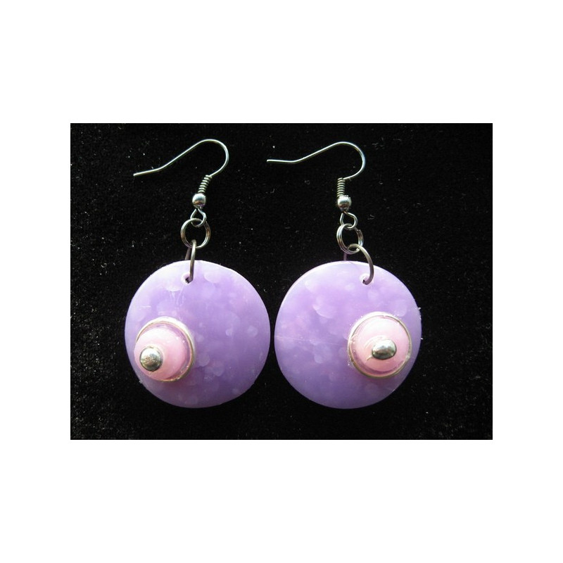 Violet/pink pop earrings