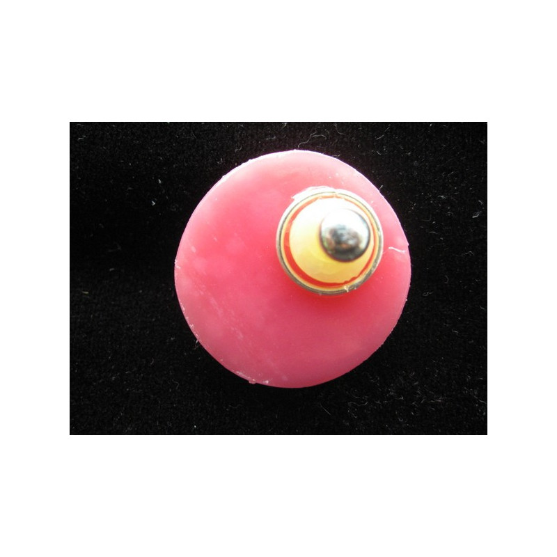 Bague pop, fuchsia/jaune, en Fimo