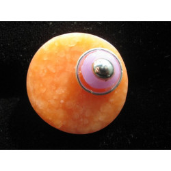 Grande bague pop, orange/violet, en fimo