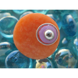 Grande bague pop, orange/violet, en fimo