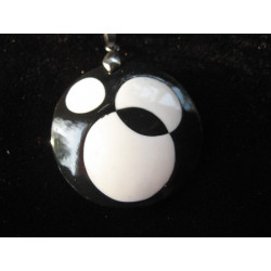 Black and white fimo pop pendant