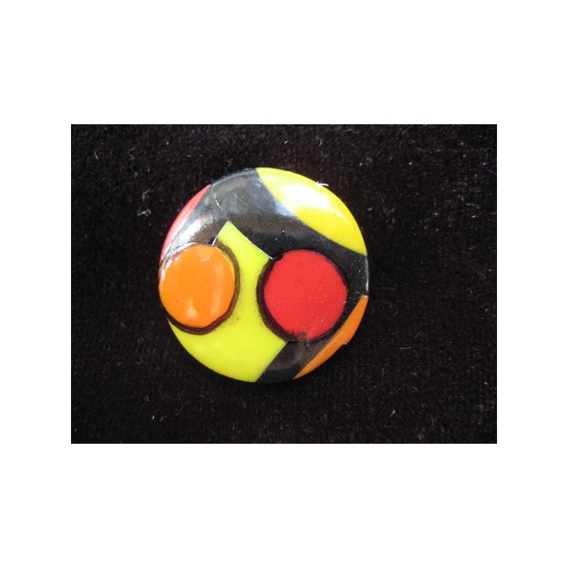 etite ring, Mondrian Style, black / yellow / red, in Fimo