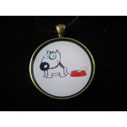 Fancy pendant, Do not touch my bone, set with resin