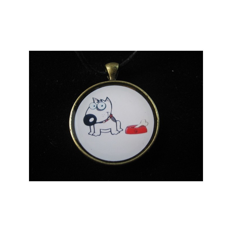 Fancy pendant, Do not touch my bone, set with resin