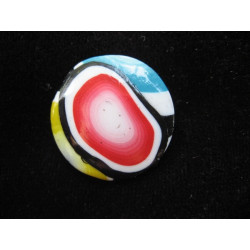 Petite bague ronde pop blanche/multicolore