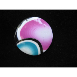 Petite bague ronde pop blanche/multicolore