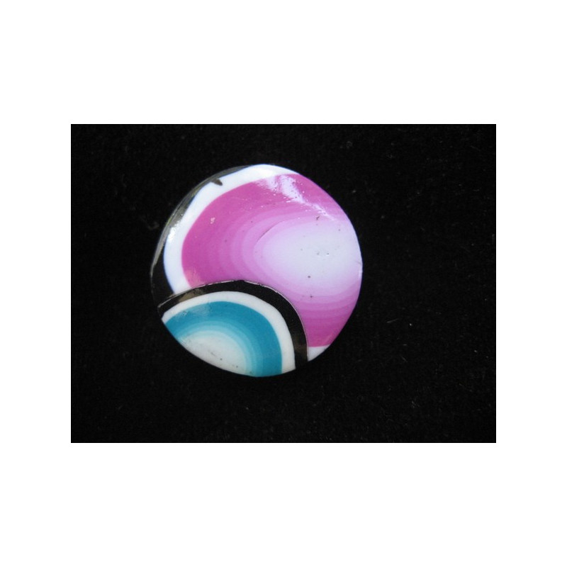 Petite bague ronde pop blanche/multicolore