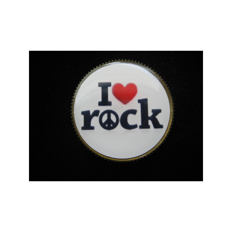 BAGUE vintage, I love Rock, sertie en résine