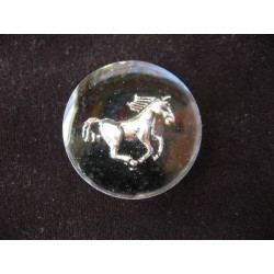Fancy RING, galloping horse, on black resin background