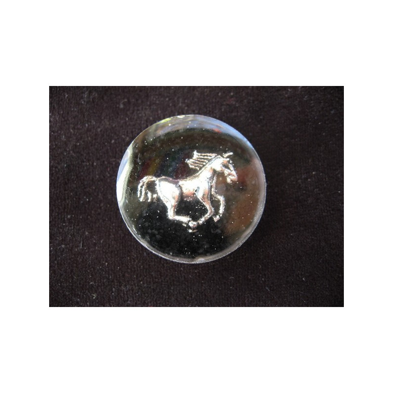 Fancy RING, galloping horse, on black resin background