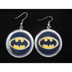 Vintage earrings, Batman, set in resin