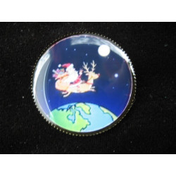 Fancy brooch, Santa in delivery, set with resin