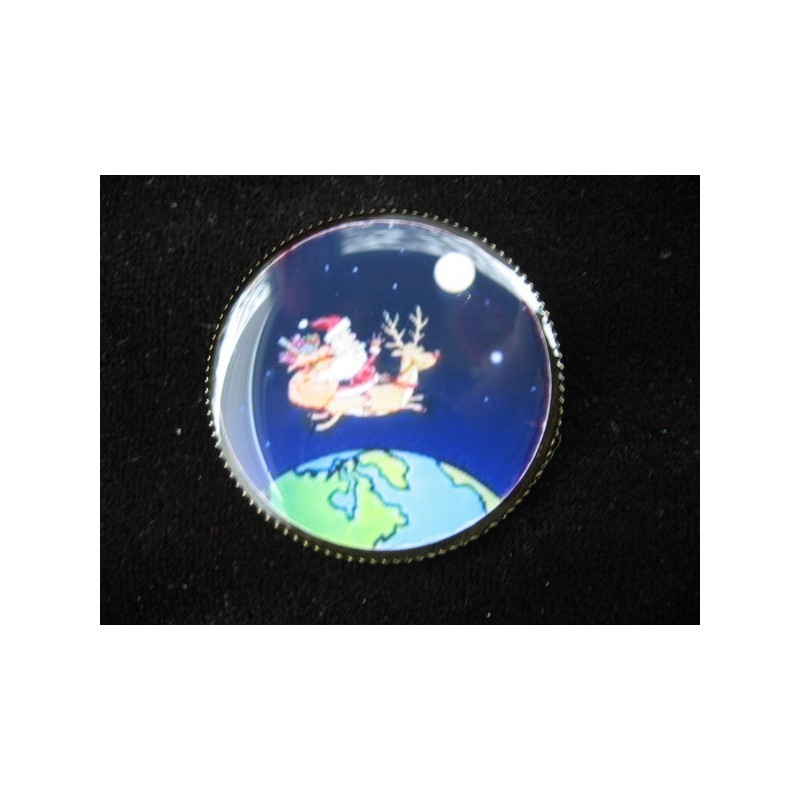 Fancy brooch, Santa in delivery, set with resin