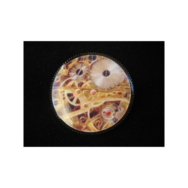 Bague vintage, l'envers du temps, sertie en résine