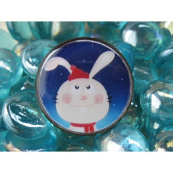 Fancy RING, Christmas bunny, set with resin